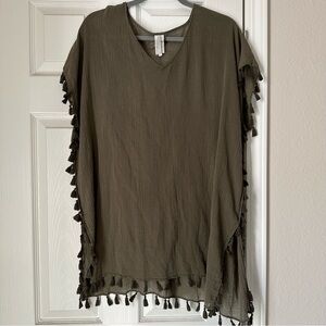 Seafolly Amnesia Kaftan Cover Up One Size Olive Green